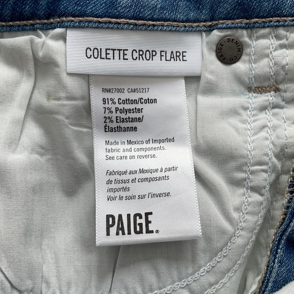 NWOT PAIGE Colette Crop Flare Jeans- 26 - Picture 6 of 7
